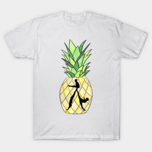 A trio in front of a pineapple T-Shirt